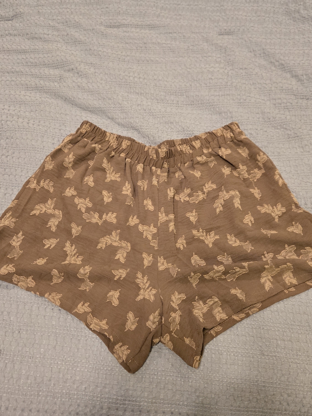 Easel Women's Brown Floral Print Elastic Waist Shorts